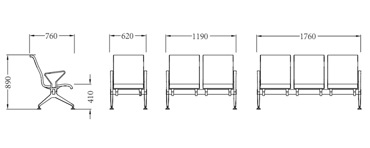 PU機(jī)場椅/等候椅/排椅 -SJ9096(圖2) undefined